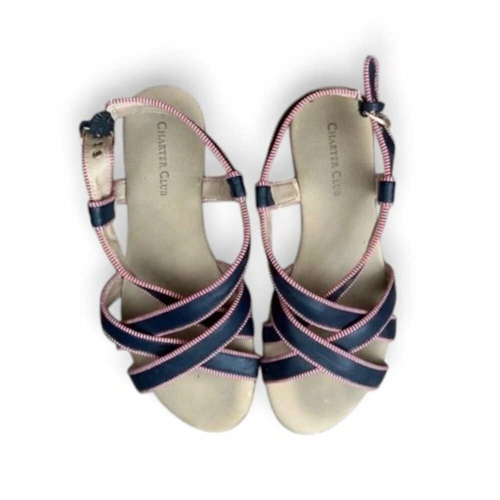 ‼️clearance‼️Charter Club Blue and Pink Criss-Cross Sandals